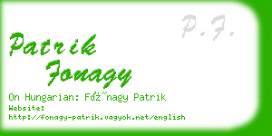 patrik fonagy business card